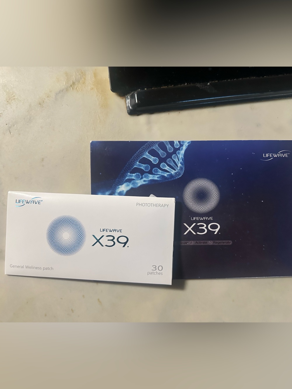 White Branded Box with Printed Lot and Dates
